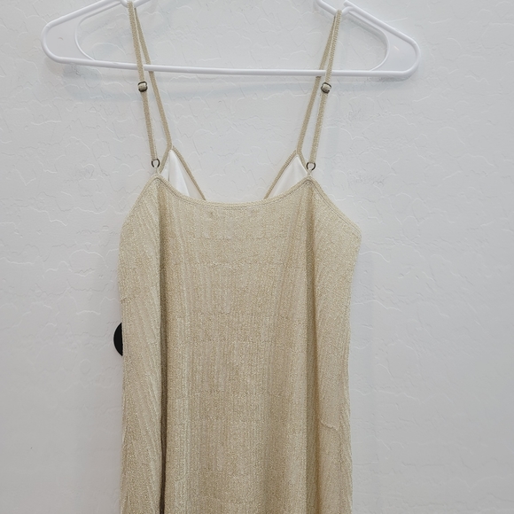 NWT Amuse Society Sand Gold Down Four Drawstring Midi Dress Women's Size Small - Picture 6 of 14